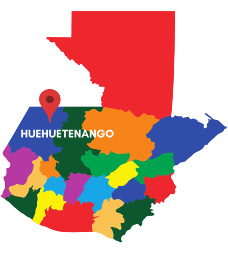 Carte du guatemala avec la région huehuetenango Chokaté