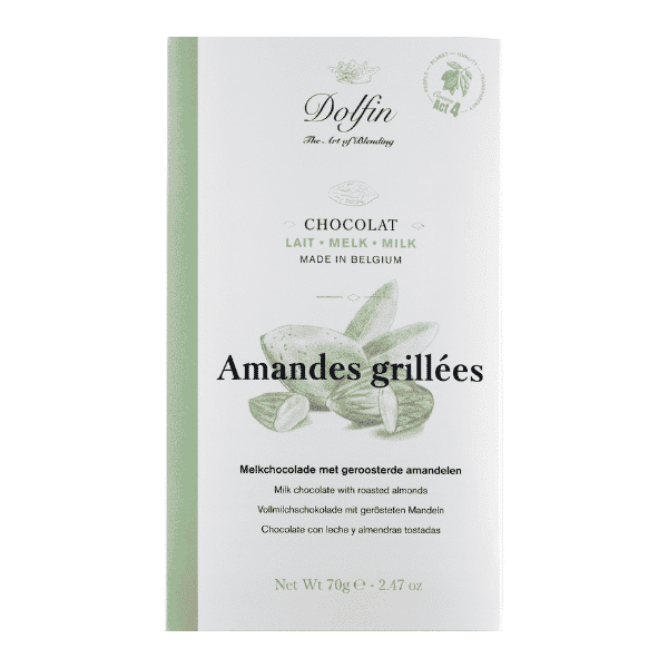 Tablette de chocolat au lait 37%-Dolfin-Amandes grillées