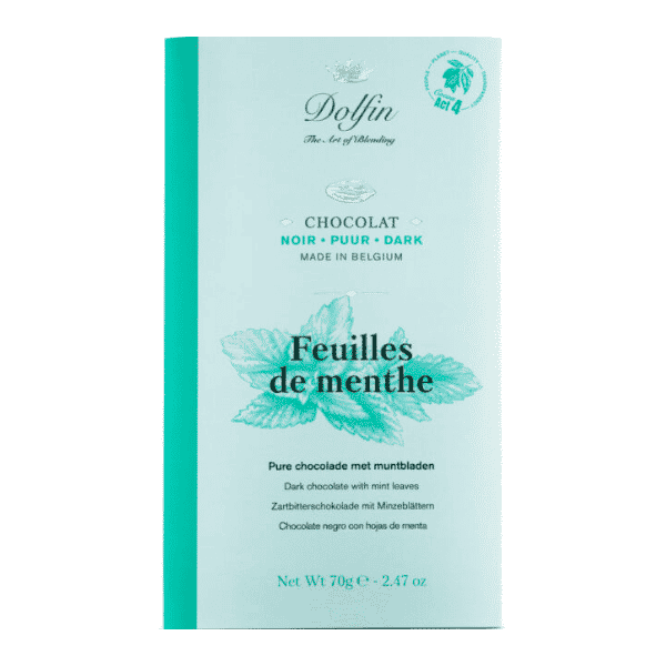 Tablette chocolat noir 60% -Dolfin-Feuille de menthe