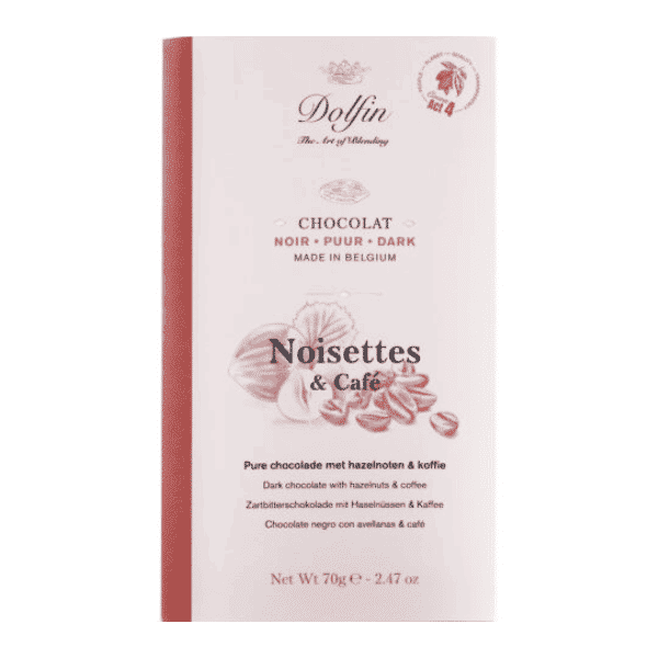 Tablette chocolat noir 60% -Dolfin-Noisette & café