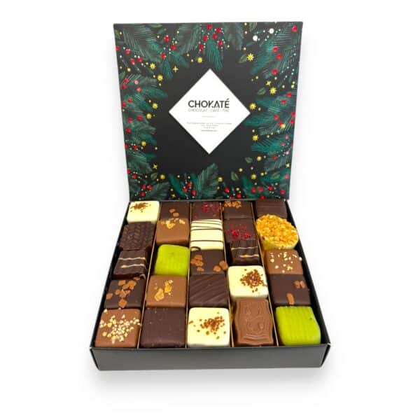 Coffret festif noel vert 25 chocolats